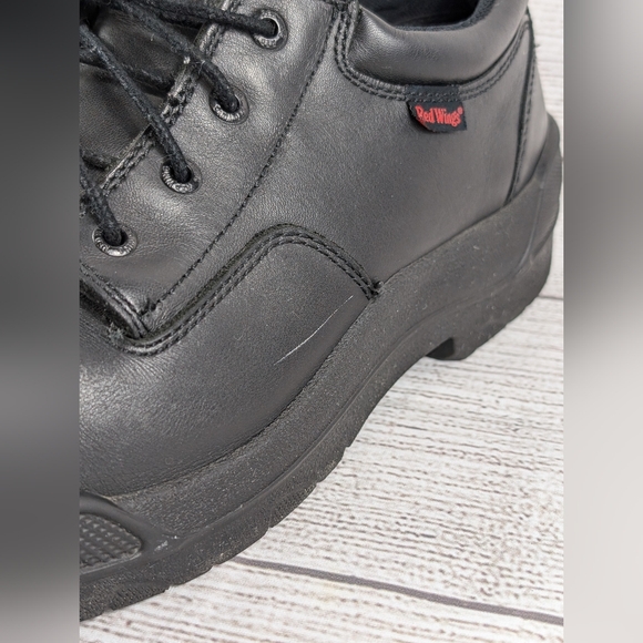 Red Wing Shoes Men 10.5 D Black Leather 110 EH Hard Toe Work Safety - Picture 3 of 8